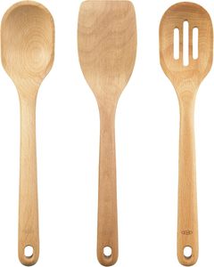 Ensemble d'ustensiles en bois écologiques avec manche long, design moderne, spatule à crêpes fendue, cuillère plate, export en vrac - Product Image 1