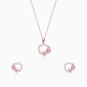 Anushka Sharma Set de bijoux fins Pendentif couronne en or rose - Product Image 1