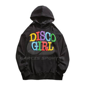 Sudadera con capucha con estampado de algodón mezclado para hombre a la moda con ilustraciones elevadas en 3D y capucha con cordón ajustable - Product Image 1