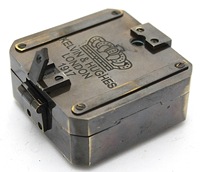 1917 Antique Kelvin Hughes Solid Brass Marine Multifunction Compass Pointer 2" Vintage Brunton Wooden Case Navigation Tool