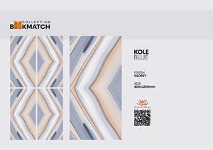 600x1200 mm Porcelain Vitrified <b>Ceramic</b> Tiles Kole Blue Glossy Finish <b>Italian</b> BookMatch Design 60x120 cm Tiles For Interior - Product Image 3