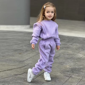 2024สเวตเชิ้ตกีฬา2ชิ้นมีฮู้ดสำหรับเด็กผู้หญิงเสื้อผ้าฤดูหนาว - Product Image 3