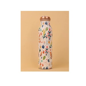 Bouteille d'eau en cuivre émaillé de haute qualité, design classique, taille personnalisée, avec poignée et couvercles, en stock pour la course et les activités de plein air, vente en gros, meilleur prix - Product Image 2