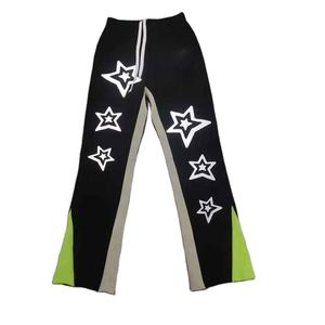 Pantalón acampanado de algodón de corte crudo de Color lavado Vintage personalizado de alta calidad, pantalones acampanados apilados Vintage de ajuste holgado, pantalones de hombre - Product Image 1