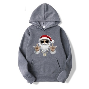Sudadera con Capucha de Gran Tamaño para Hombre, Diseño de Papá Noel Otoñal, Tejido de Punto Grueso de Poliéster, Alta Calidad, ODM - Product Image 2