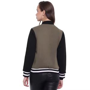 Vestes universitaires pour femmes de style nouveau, vestes universitaires avec logo personnalisé, vestes universitaires en molleton 100% coton de qualité supérieure, coupe courte pour femmes - Product Image 5