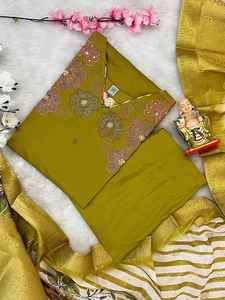 La mayoría de las tendencias de alta demanda de alta calidad, muselina pura pesada y viscosa, pantalón Kurti y Dupatta con trabajo manual, moda de mujer - Product Image 2