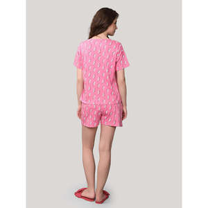 Conjunto de Pijama Corto para Mujer, 100% Algodón, Estampado Rosa, Tejido de Punto Suave, 2 Piezas - Product Image 5