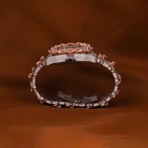 Montre élégante en moissanite VVS pour homme, entièrement sertie de diamants, boîtier en acier inoxydable plaqué or rose, haute qualité, édition limitée unique - Product Image 3