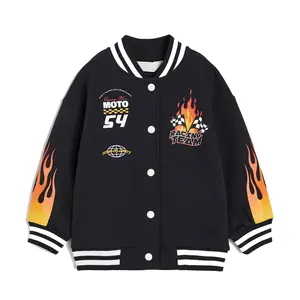 Custom Logo Printed Varsity Jacket For Kids High Quality Baseball School Jacket Wholesale Wool Letterman Varsity Jacket For Men