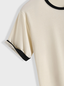 Camiseta de Manga Corta para Hombre 2023, Cuello Redondo, Estilo Casual, Transpirable, con Contraste de Color, para Verano - Product Image 3