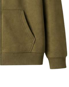 Sweat à capuche zippé vert olive pour homme, doublure en polaire premium, sweat à capuche décontracté d'hiver, veste streetwear avec poches pour homme au quotidien - Product Image 5