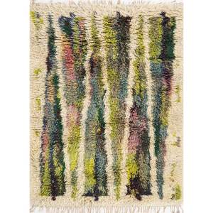 พรมขนสัตว์ถักมือสีเขียวซูริ รุ่น Paem-664 สำหรับใช้ในบ้าน ลายแบบนามธรรม - Product Image 1