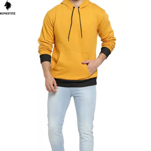 เสื้อมีฮู้ดแบบสวมศีรษะสำหรับผู้ชายขนาด00-500 GSM เสื้อแบบเปิดไหล่ตกแบบเรียบมีน้ำหนักมาก - Product Image 2