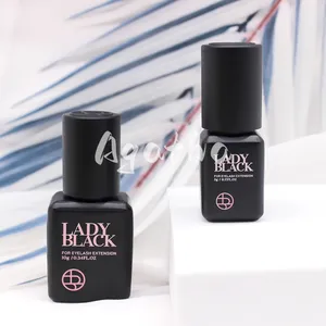 Private Label Lady Black Glue 10ml Professional Lash Glue Korea Natural Sky Ib Adhesive Eyelash Extensions Glue