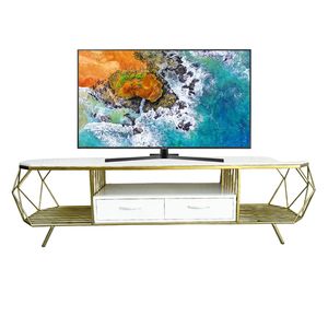 Soporte de TV contemporáneo con revestimiento de mármol y marco dorado KTV68083 - Product Image 1