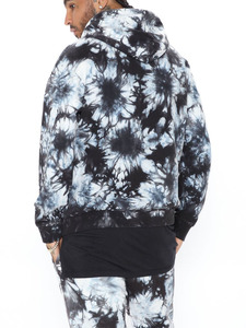 Fabricant de gros logo personnalisé survêtement polaire vintage tie-dye 2 pièces survêtement ensemble délavé à l'acide survêtements ensembles pour hommes - Product Image 4