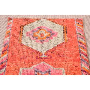 Vintage Turkish <b>Runner</b> <b>Rug</b> 2.7x8.7 ft, Herki Orange Wool <b>Rug</b> - Product Image 5