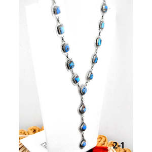 Collier artisanal Southwest Golden Hills géométrique en turquoise et argent sterling pour cadeau - Product Image 3