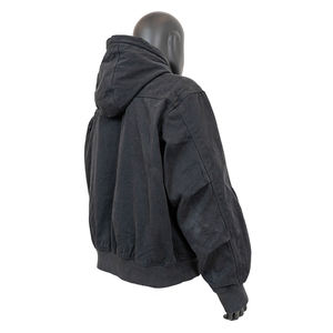 Veste à capuche zippée surdimensionnée en toile de 14 oz de haute qualité pour homme, lavage à l'acide, vintage, usée, coupée - Product Image 2