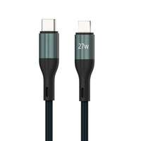 Cable de Carga Rápida USB-C de 27 W, Aleación de Aluminio, Trenzado de Nailon, Conductor de Cobre Puro para Computadora, Teléfono Móvil, Auriculares, iOS, Android