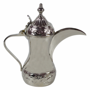 หม้อ dallah ทองเหลืองสีเงินแบบอาหรับโบราณกาต้มน้ำชากาแฟแบบคลาสสิก - Product Image 4