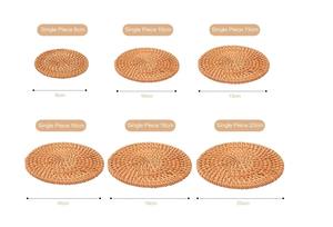 Handmade Natural Rattan <b>Coasters</b> for Coffee <b>Table</b> and Dining Room Free <b>Coasters</b> for Drinks Home Decor Mats & Pads - Product Image 6