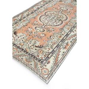 Tapis en laine noués à la main de grande taille, style vintage, motif médaillon rouge et orange, pour salon ou couloir - Pae-2606 - Product Image 2