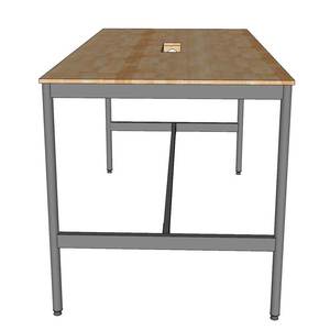 OMA II HBOM219 System-Industrial Style Standing Conference <b>Table</b> 200x100x105cm Rubber Wood & Iron Legs Oval MDF <b>Office</b> Furniture - Product Image 4