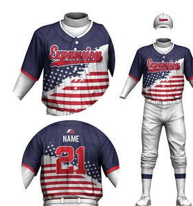 Maillot de baseball imprimé personnalisé pour hommes Livraison rapide à bas prix Sublimation bleue manches courtes pour softball - Product Image 1