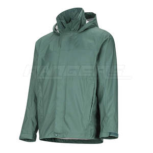 Vestes de pluie vert olive pour hommes, streetwear décontracté, imperméable, coque extérieure, logo personnalisé, export en gros, vestes imperméables - Product Image 3