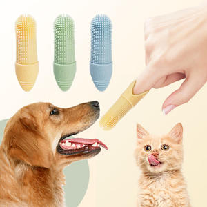 ISSILI Brosse à dents pour chiens et chats en silicone de qualité alimentaire écologique - Traitement de nettoyage des dents à 360° - Product Image 1