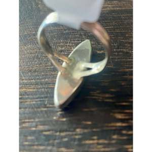Germane Smith Spiny Oys & Sterling <b>Silver</b> Cobblestone <b>Ring</b> <b>Statement</b> Bezel Setting with Turquoise Coral Size 5 Everyday Wear - Product Image 6
