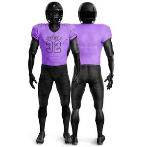 Conjunto de camisetas de fútbol americano con logotipo personalizado al por mayor, camisetas universitarias bordadas con sublimación lisa, pantalones cortos de equipo de práctica de verano para hombres - Product Image 1