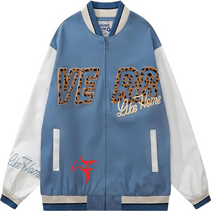 แจ็กเก็ตเบสบอลผ้ากำมะหยี่ปักโลโก้สำหรับผู้ชายเสื้อแจ็คเก็ตแบบลำลองมีซิป - Product Image 2