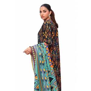 Traje Salwar Kameez de 3 Piezas sin Coser, de Algodón Khaddar Estampado, Ropa Étnica Pakistaní e India para Festivales-SD-42132 - Product Image 2