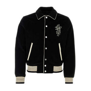 Veste universitaire en toile à col rond personnalisée, élégante pour hommes, fabriquée par Huzaifa Products - Product Image 3