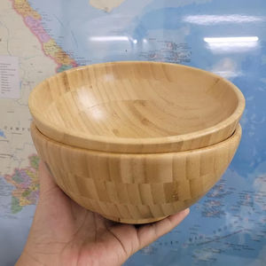Grands et moyens bols de service en bambou bols à soupe en bois naturel fabriqués au Vietnam pour la vaisselle de cuisine à domicile - Product Image 1
