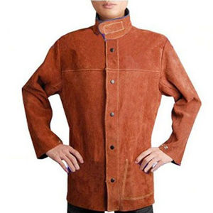 Chaqueta de soldadura para hombre, chaqueta de seguridad de cuero de vaca dividida de la mejor calidad, chaqueta de soldadura cómoda de cuero resistente - Product Image 1