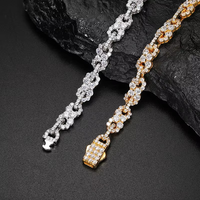 Pulsera de tenis unisex de moissanita VVS1 de alta calidad, chapada en oro amarillo y oro rosa, con cadena cubana, estilo hip hop, a la moda, GRS