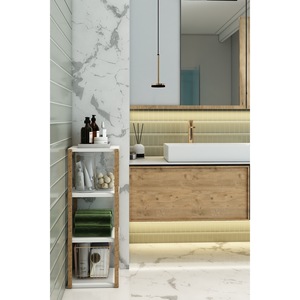 Mesa Auxiliar de Esquina de Madera de 4 Niveles Kuzey White, Estante de Esquina y Soporte para Plantas - Product Image 5