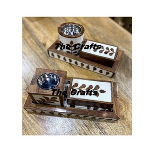 ชุดเตาเผาเครื่องหอมรูปทรงกลม 2 ชิ้น ทำด้วยมือจากไม้และโลหะ สำหรับงานแต่งงานและใช้เป็นน้ำหอมในบ้าน - Product Image 4