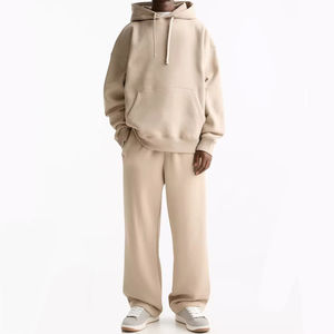 Fabricant de vêtements en gros, ensembles de survêtements d'hiver surdimensionnés pour hommes, en molleton de coton, logo personnalisé, respirant, léger, décontracté - Product Image 1