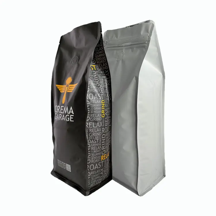 Vana ile özel baskılı Compostable biyobozunur düz alt fermuar kılıfı çay paketleme kahve çanta