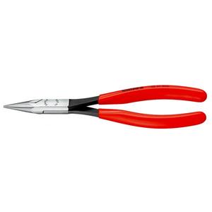 คีมปากแหลมแบบยาวของ Knipex ด้ามจับเคลือบสีดำ หัวสั้นขัดเงาเคลือบพลาสติก - Product Image 1