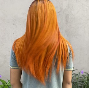 ผู้ขาย Top 2022ลูกไม้ด้านหน้าวิกผมสีส้มมนุษย์ผมขยายดิบเวียดนามผม - Product Image 4