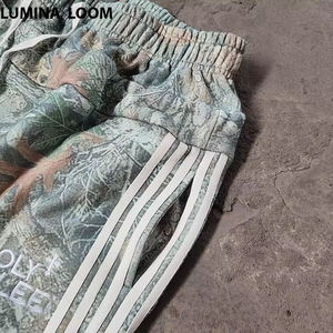 กางเกงวอร์มทรงหลวมสำหรับผู้ชายกางเกงผ้าเฟรนช์เทอร์รี่ขากว้างเอวสูงออกแบบได้ตามที่ต้องการ - Product Image 3