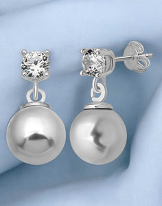 New Arrival Azuris Luxury 925 Sterling <b>Silver</b> Gold Plated 8mm Freshwater Pearl Classic <b>Stud</b> <b>Earrings</b> for Women by Istanbul - Product Image 5