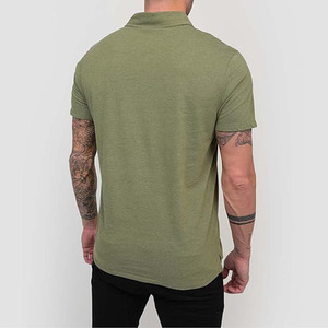 Camiseta Polo para Hombre OEM, Negra con Detalle de Cuello en Contraste, Informal de Verano y para el Trabajo - Product Image 3