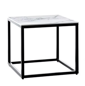 Table basse carrée de luxe moderne nordique en verre trempé avec pieds en fer doré pour meubles de maison de salon - Product Image 6